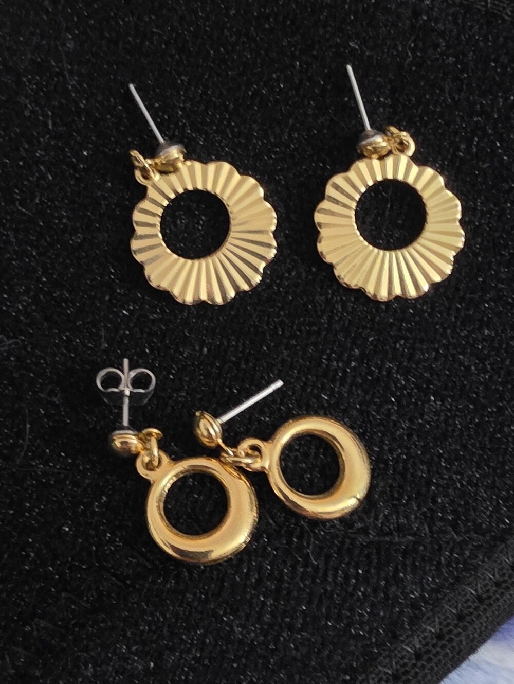 Gold Circular Drop Earrings - Women Jewelry